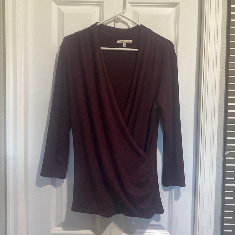 Wine colored dress shirt, size L